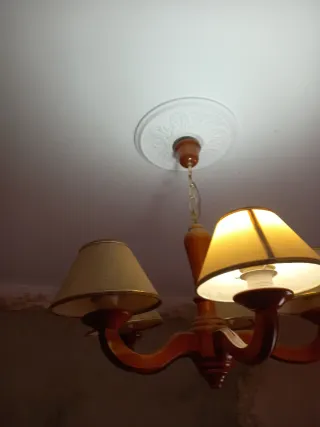 Lámpara de madera 5 brazos