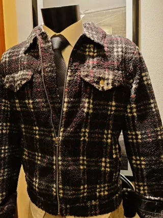 Cazadora paño corte vaquero multicolor