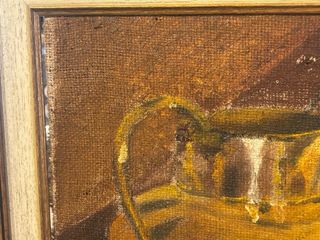 Cuadro bodegón jarrón y plato