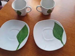 Set 2 tazze caffè con piattini - Vintage anni 2000