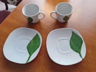 Set 2 tazze caffè con piattini - Vintage anni 2000