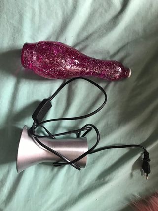 Lámpara purpurina rosa/morado