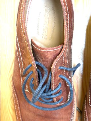 Zapatos Sebago Marrones con Cordones Azules