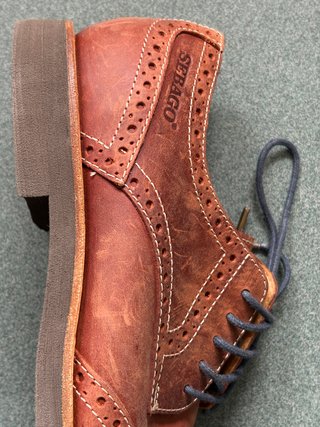 Zapatos Sebago Marrones con Cordones Azules