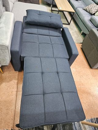 Sofá Cama 1 Plaza Tela Gris
