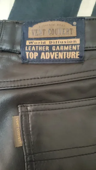 Pantalones de piel hombre negros