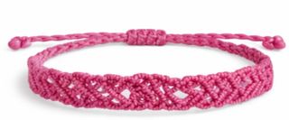 Pulsera rosa tejida ajustable
