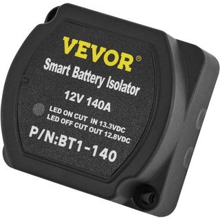 Kit de Relé de Carga Dividida, 2m 12V, Kit de Aislador de Doble Batería Automático con Relé de Sensado de Voltaje VSR de 140AMP, Compatible con RV Marina Coche Vehículo Camión Caravana Camper Yate...