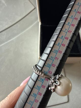 Anillo Pandora Perla y Plata