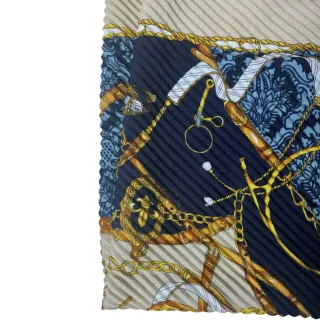 Foulard Vintage Plissé Blu e Oro