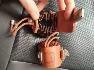 2 Monederos Cuero Artesanía Oso