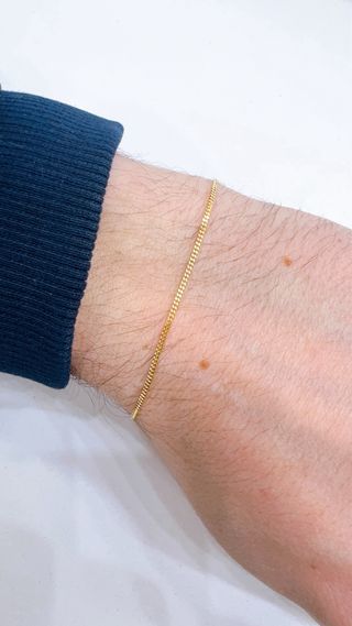Bracciale groumette pieno in oro giallo 18kt 750