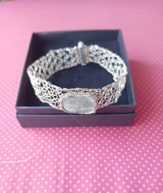 Pulsera tejida plata Perú
