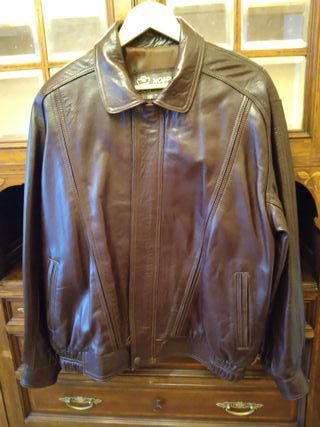 Cazadora piel ovino marrón