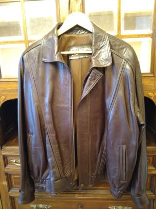 Cazadora piel ovino marrón