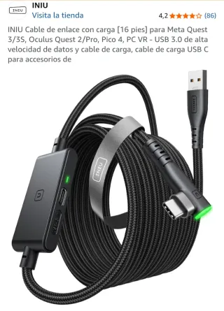 Cable Carga y Enlace USB-A a C 5m