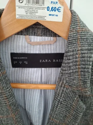 Americana Zara mujer cuadros coderas Talla M