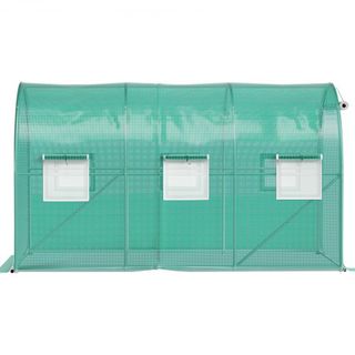 Invernadero de túnel portátil, 3.6 x 2 x 2 m / 12 x 7 x 7 pies Casa caliente para plantas con arcos de acero galvanizado, 1 viga superior, 2 postes diagonales, 2 puertas con cremallera y 6 ventana...