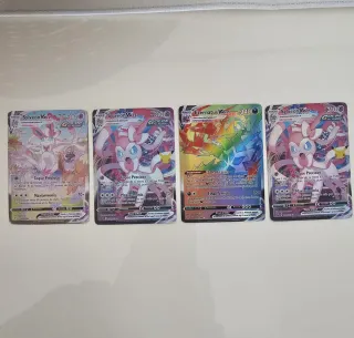 4 Cartas Pokémon VMAX Sylveon VMAX y Eternatus VMA