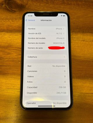 iPhone X 256GB Blanco, bateria 89%, incl. earpods
