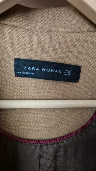 Abrigo camel Zara Talla XS