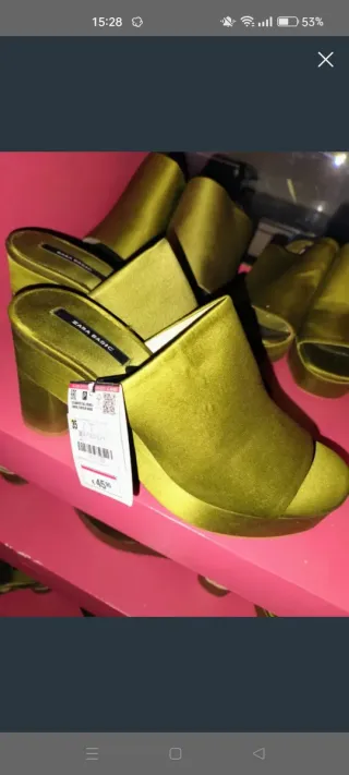 GETAFE RESERVADO Zapatos Zara Basic Verdes Talla 3