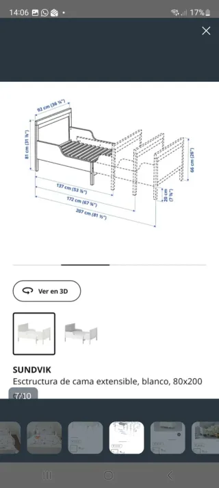 Cama infantil blanca