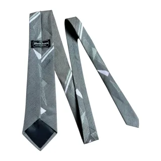 Cravatta Mark Seven grigia con triangoli bianchi