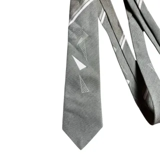 Cravatta Mark Seven grigia con triangoli bianchi