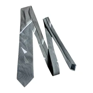 Cravatta Mark Seven grigia con triangoli bianchi