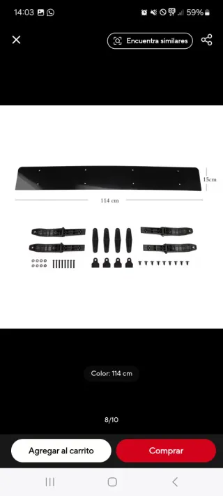 Deflector Viento Baca 114cm