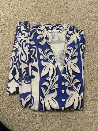 Vestito Zara mini blu e bianco