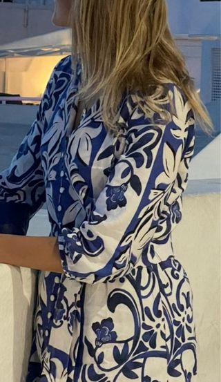 Vestito Zara mini blu e bianco