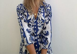 Vestito Zara mini blu e bianco