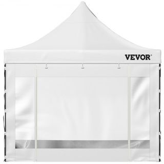 Tienda de Carpa Plegable de 304.8 x 304.8 cm, Gazebo de Patio al Aire Libre con Paredes Laterales Desmontables y Bolsa con Ruedas, Refugio Instantáneo Resistente a los Rayos UV y al Agua para Fies...