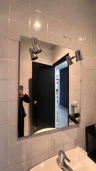 Espejo Baño/Habitación Plata y Blanco