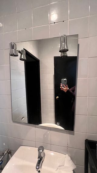 Espejo Baño/Habitación Plata y Blanco