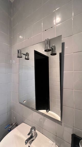 Espejo Baño/Habitación Plata y Blanco