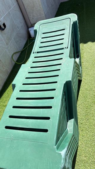 Hamaca de piscina/jardín de plástico verde