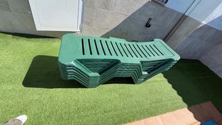 Hamaca de piscina/jardín de plástico verde