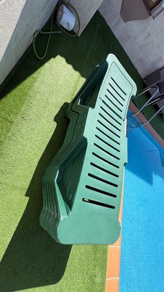 Hamaca de piscina/jardín de plástico verde