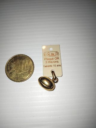 Colgante Pelota Rugby Bañado Oro 3 Micras