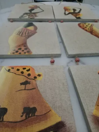 Decoración pared figuras africanas