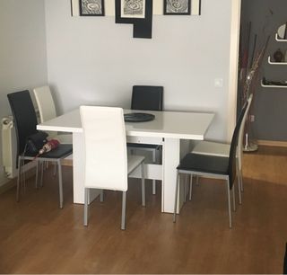 Mesa extensible salón con 6 sillas