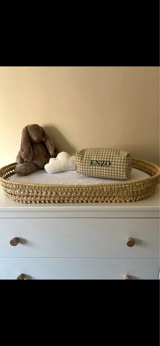 Cambiador mimbre y colchón Minicoton