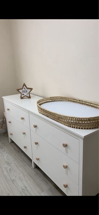 Cambiador mimbre y colchón Minicoton