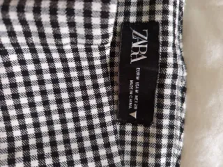 Pantalón cuadros vichy blanco y negro