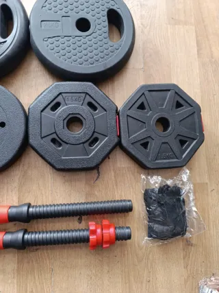 Mancuernas económicas (15-16kg en discos)