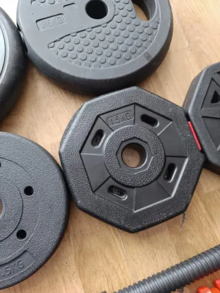 Mancuernas económicas (15-16kg en discos)