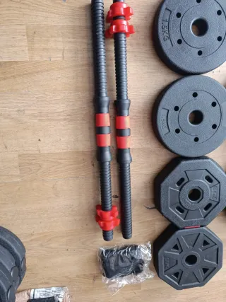 Mancuernas económicas (15-16kg en discos)